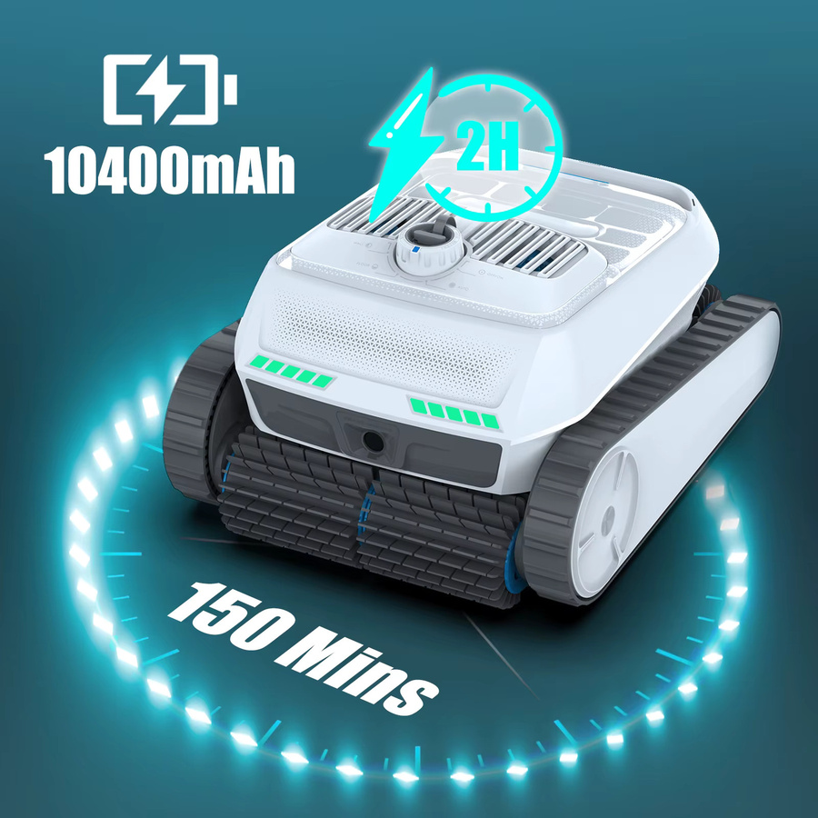 AIRROBO PC200 Lite Roboter-Poolreiniger in Weiß mit 4 Rollenbürsten, Doppelpumpe und Ultraschall-Hinderniserkennung - Bild 2