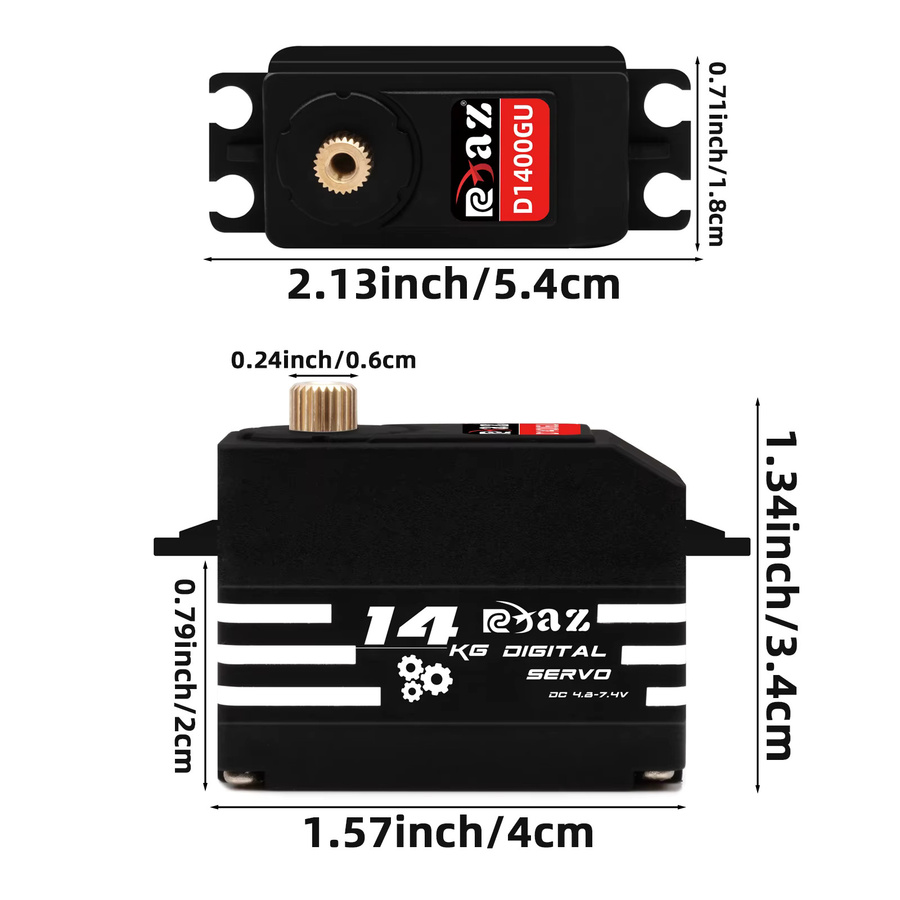 RCXAZ Digitales Servo, Metallgehäuse, Kupferzähne, Wasserdicht, für 1/10 RC-Auto- und Bootsmodell - Bild 2