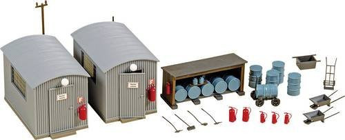 Auhagen 11478 Wellblechschuppen Öllager, H0, 1:87, Metall, Grau - Bild 1