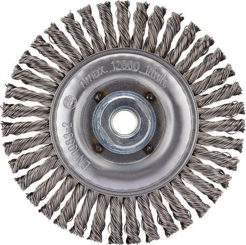 Rhodius TOPline Rundbürste SRBZ gezopft für Stahl, 6er-Pack, Farbe: Silber, Durchmesser: 125 mm, Breite: 6 mm, Bohrung: M14 - Bild 1