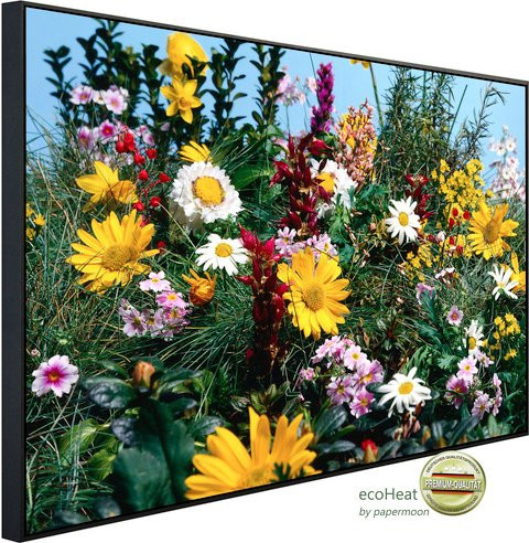 papermoon EcoHeat Infrarotheizung Blumenwiese mit Matt-Effekt in Bunt, App-Steuerung und Überhitzungsschutz - Bild 1