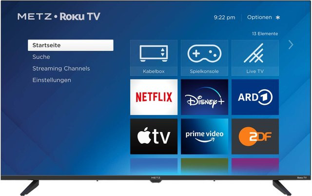 METZ Roku TV 32MTE3001Z Smart-TV mit LED-Technik, HD Ready, 80 cm (32 Zoll), Blau/Schwarz - Bild 1