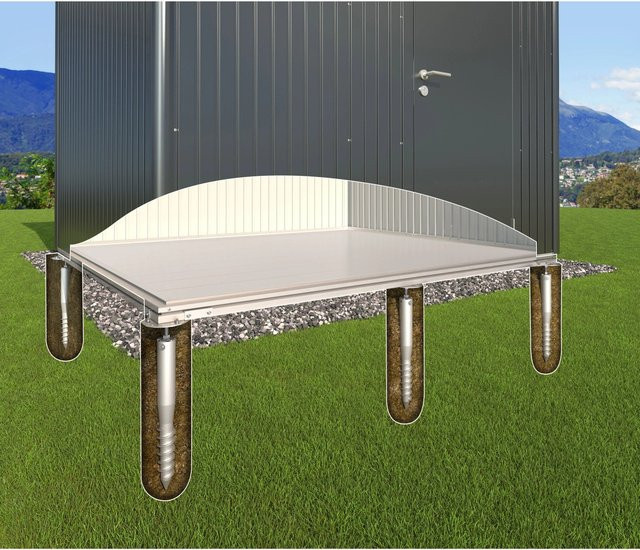 Biohort SmartBase Plus Fundament für Gerätehaus HighLine H6, Grau, B/T/H: 292,4 x 292,4 x 6,5 cm - Bild 1