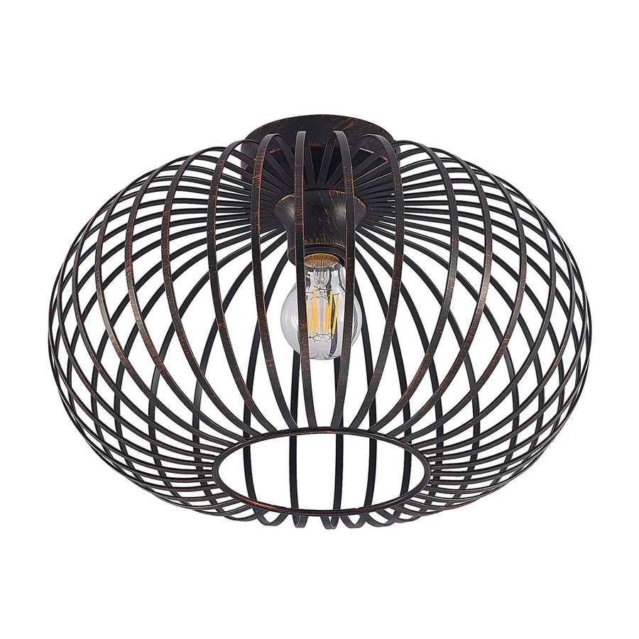 Lindby Deckenlampe Rosalea Modern Schwarz aus Metall 1-flammig E27 Wohnzimmerleuchte - Bild 2