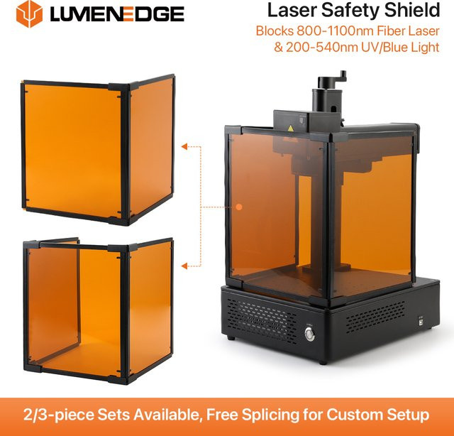 LUMENEDGE Laserschutzfenster Anti-Blaulicht-Schutzabdeckung in Orange für Faserlaser-Graviermaschinen (200-540nm & 800-1100nm) - Bild 1