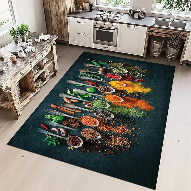 Lodestar Küchenteppich mit Kaffee-Print, Waschbarer Polyester-Bereichsteppich, Rutschfest, Mehrfarbig, B: 80 cm, T: 120 cm - Bild 1
