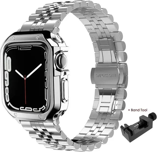 CAOWTAN Uhrenarmband Edelstahl, Schwarz, Unisex - Bild 1