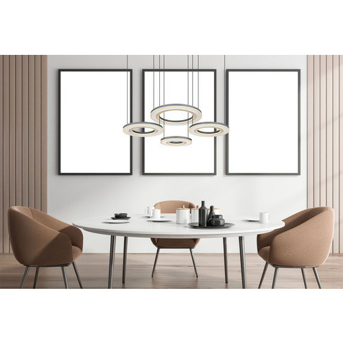 GLOBO LIGHTING LED-Pendelleuchte Blasius Ring in Schwarz, höhenverstellbar und dimmbar, B/T/H: 50 x 100 x 120 cm - Bild 2