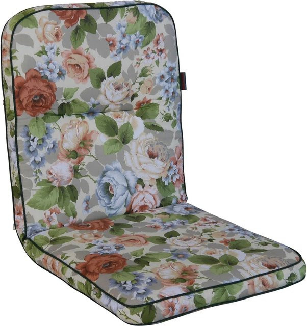 Angerer Stuhlauflage Wolfgangsee Creme Blumen mit Blumenmuster in Beige und Bunt - Bild 1