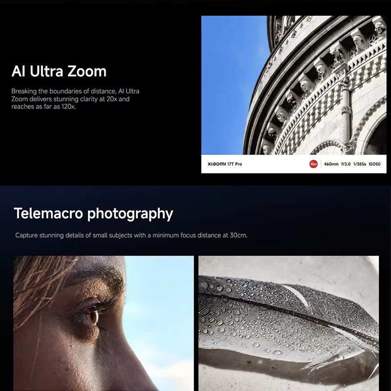 Xiaomi 17T Pro Smartphone Global Version mit HyperOS, 6.83 Zoll AMOLED Display, Leica 5X Telephoto Linse und 7000mAh Silicon-carbon Akku, Blau - Bild 4