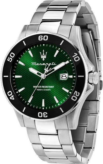 Maserati Herrenuhr Competizione, Edelstahl, Grünes Zifferblatt, Quarz, 43 mm - Bild 1