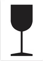 DR-Label Hinweisetikett Zerbrechliche Güter Glas Bruchgefahr, weiß/schwarz, Papier, Format: A7 - Bild 1