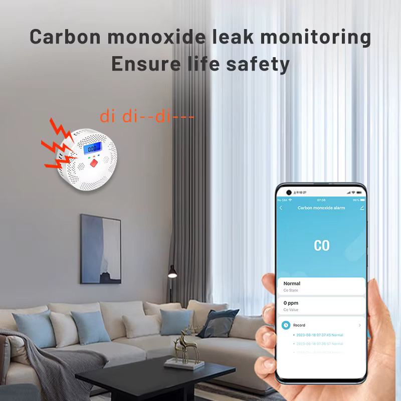 Tuya WiFi Smart Kohlenmonoxid-Detektor mit LCD Digital Display und 85dB Alarm in Weiß - Bild 3