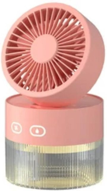 BC Electrical Appliances Mini-Ventilator mit Luftbefeuchter und Aroma-Diffuser, tragbar, USB-wiederaufladbar, faltbar, Farbe: Pink - Bild 1
