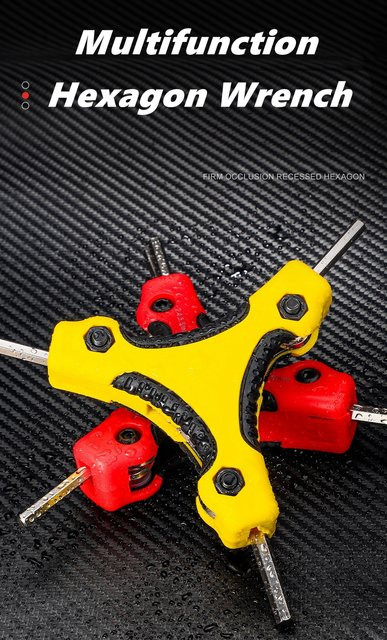 NIUXIANG 9-in-1 Klapp-Inbusschlüsselsatz in Gelb, metrisch mit ergonomischem Griff - Bild 1