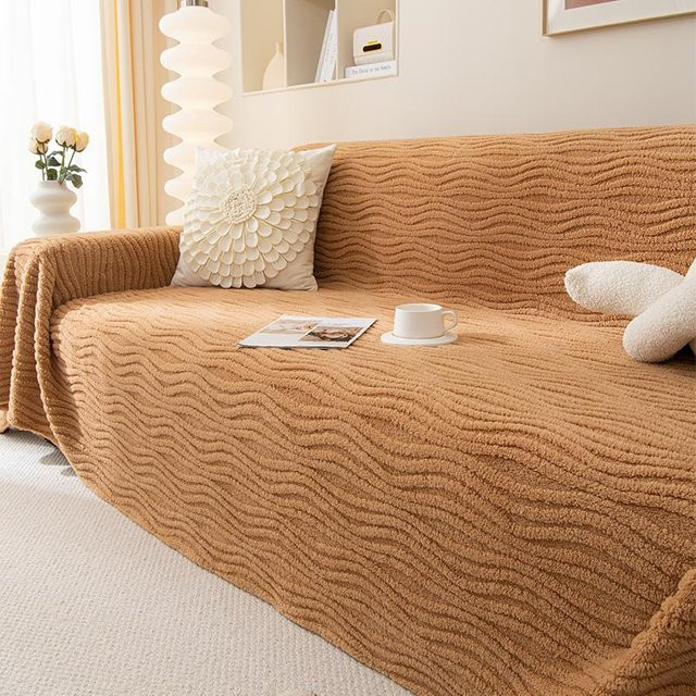Super Six Sofaüberwurf aus verdicktem Plüsch, Anti-Katzenkratzer Sofa Handtuch, Creme Stil, B/T: 180 x 130 cm - Bild 1