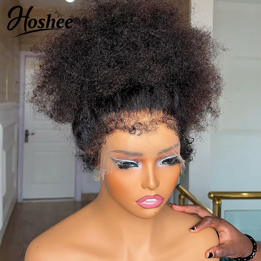 HOSHEE Echthaar-Perücke, Mongolische Afro-Locken, Remy-Echthaar, 250% Dichte - Bild 2