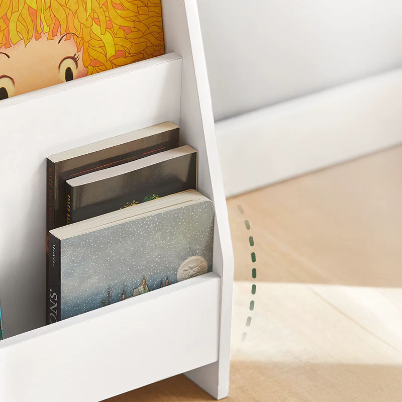 SoBuy Kinder Bücherregal KMB32 mit 4 Ablagefächern in Weiß und Beige - Bild 3
