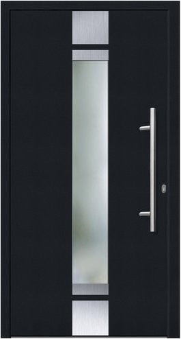 KNOCK Flügelüberdeckende Kunststoff-Haustür Terra mit Glaseinsatz, Anthrazit-Grau, B/T/H: 110 x 60 x 210 cm - Bild 1