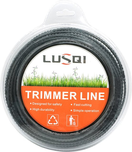 Lusqi Nylon Trimmerlinie mit Sägezahn-Design für Rasenmäher als Ersatz für Unkraut und Gras, Durchmesser: 3 mm, Gewicht: 454 g - Bild 1