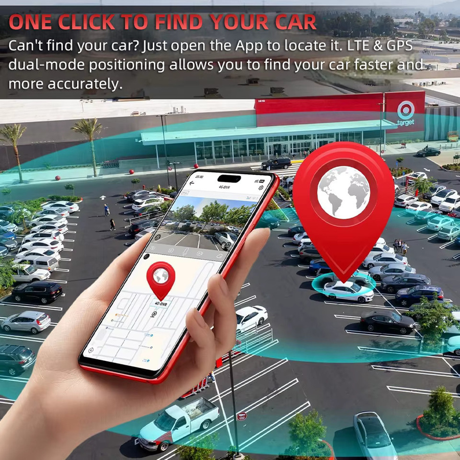 E-ACE 4G LTE DashCam mit GPS Tracking und Live-View für Vorne und Innen in Schwarz - Bild 4