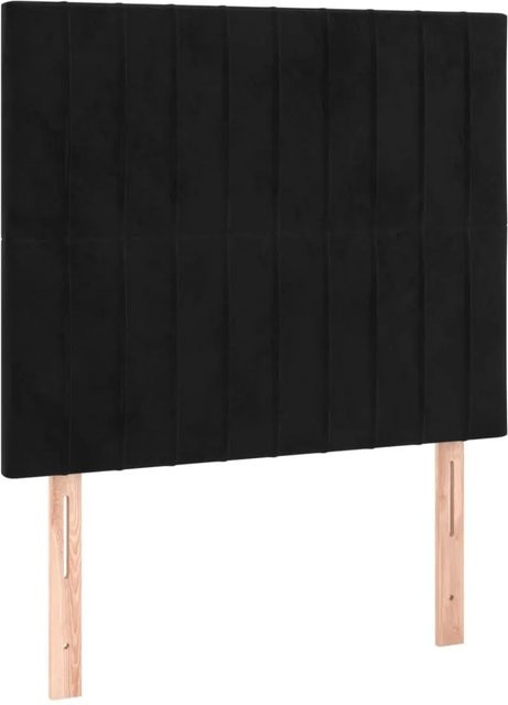 vidaXL LED Kopfteil aus Samt in Schwarz mit integrierter Beleuchtung und USB-Ladeport, B/H: 80 x 128 cm - Bild 1