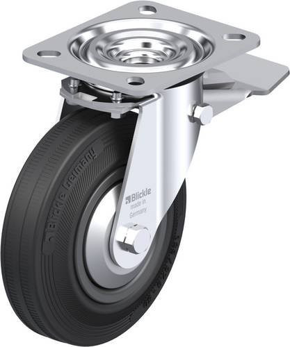 Blickle Lenkrolle L-VPP 125R-ST-FA mit Feststeller in Silber und Schwarz, Rad-Durchmesser: 125 mm, Tragfähigkeit: 100 kg - Bild 1