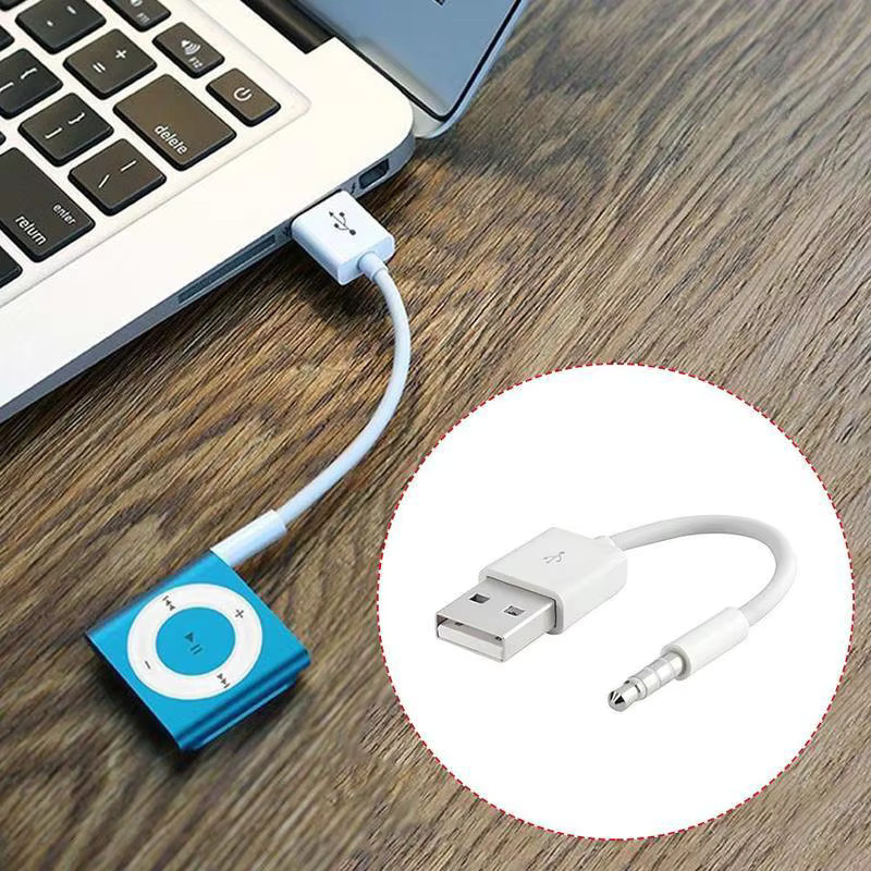 USB 3,5mm Sync Audio Kabel für iPod Shuffle 3. und 4. Generation in Weiß, 15 cm - Bild 4