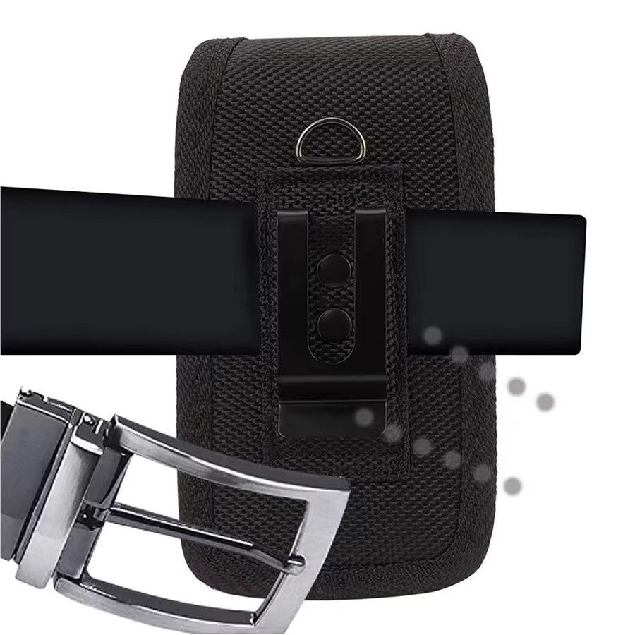 Telefon Holster aus Oxford-Tuch für Nokia 2760 und Nokia 2720 Flip sowie Alcatel Go Flip, Schwarz, mit Gürtelclip und Gürteltasche - Bild 5