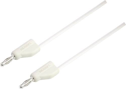 Voltcraft MSB-300 Messleitung mit 4mm Lamellenstecker aus Silikon in Weiß, Länge: 0,75 m - Bild 1