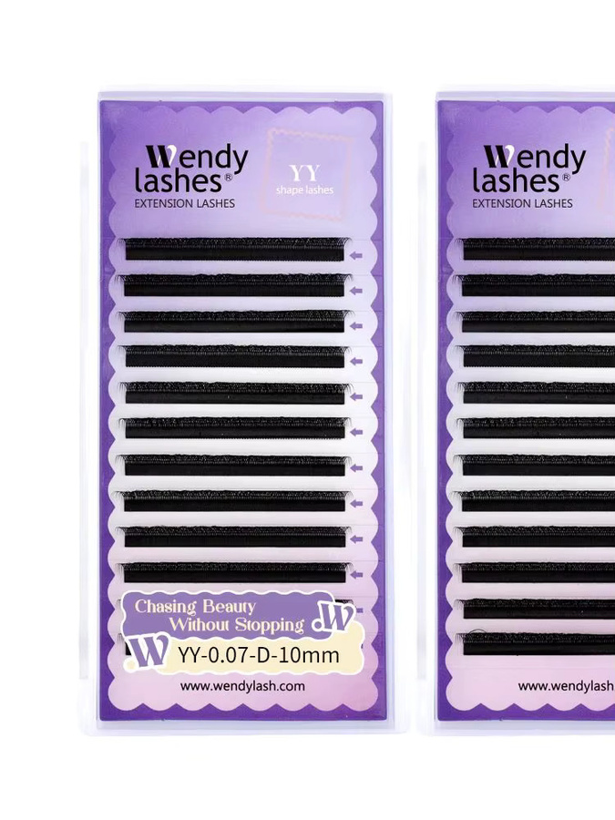 Wendy Lashes Wimpernverlängerung 2D/3D YY-Form, Schwarz Braun, C/D-Locken - Bild 7