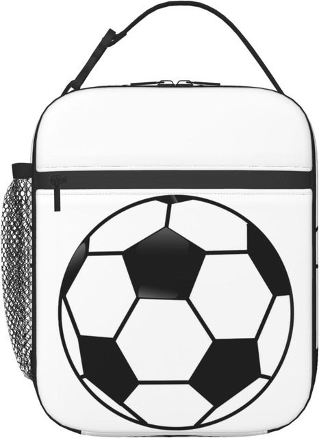Fancy Style Studio Thermische Lunchbox für Damen und Kinder, Auslaufsichere Sport Fußball Isolierte Lunch Bag, Schwarz - Bild 1