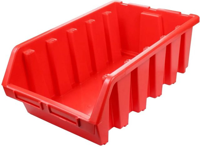 PROREGAL Sichtlagerbox aus Polypropylen in Rot, B/T/H: 33,3 x 18,7 x 50 cm - Bild 1