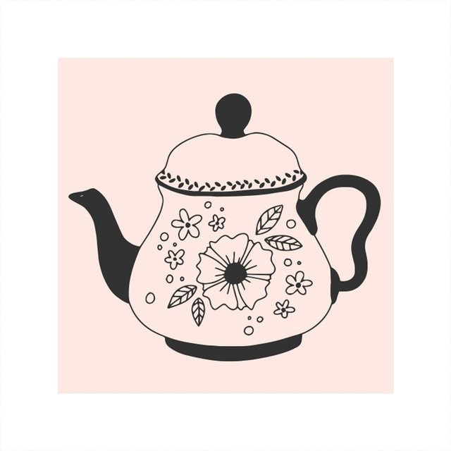 May&Berry Stempel Teekanne in Rosa Nude aus Holz, B/B: 45 x 45 mm - Bild 1