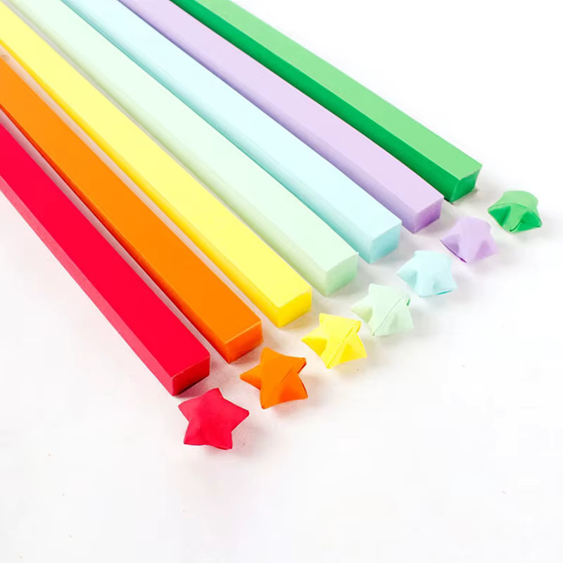 540 Blatt Origami-Papierstreifen in 27 Farben für DIY Glücksstern-Bastelarbeiten und Kinderhandwerk, Mehrfarbig - Bild 2