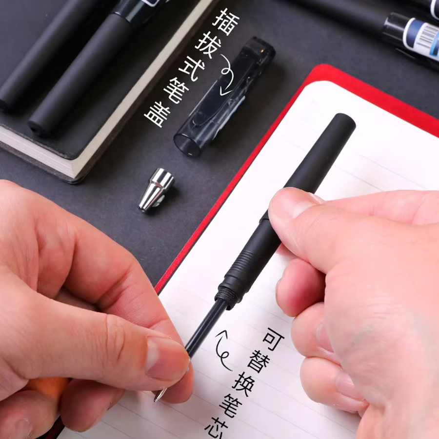 Mini Gelstift Set in Schwarz und Grün, tragbarer kurzer Tintenstift für Schule und Unterschriften - Bild 5
