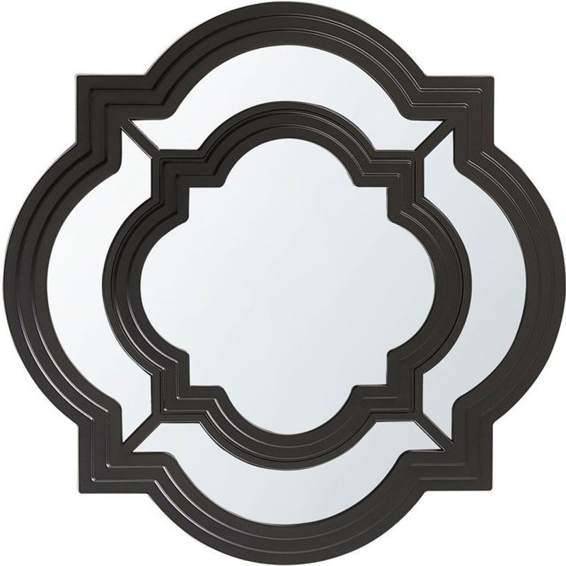 Beliani Wandspiegel Schwarz Ø 51 cm mit unregelmäßigem Rahmen im Vintage Design für Wohnzimmer Flur und Schlafzimmer - Bild 1