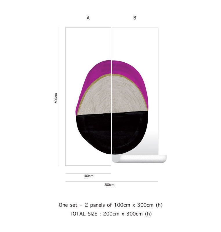 Tenue de Ville Wandbild Totem Abstract in Pink, Ovales modernes Design auf Papier - Bild 3