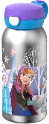 Mepal Campus Edelstahl Trinkflasche mit Klappdeckel Frozen Friends, Silber, 600 ml - Bild 1