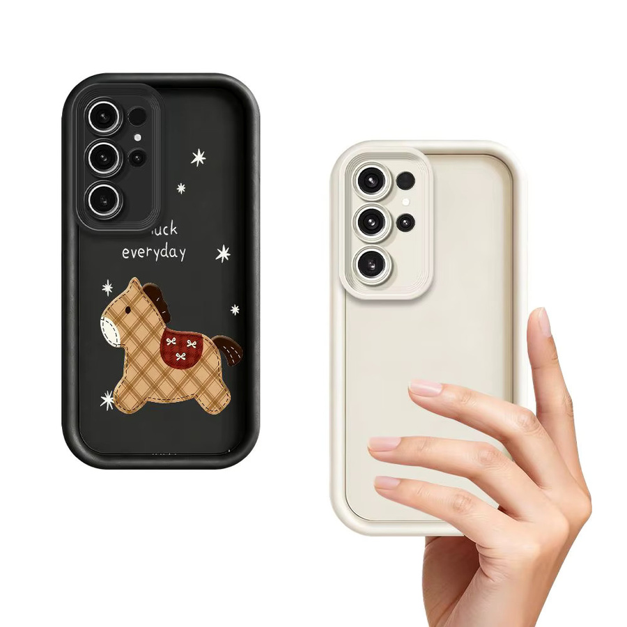 Braune Silikon Handyhülle mit Pony-Design für Samsung Galaxy S26 Ultra S25 S24 S23 S22 S21 S20 Plus FE Note 20 Ultra - Bild 2