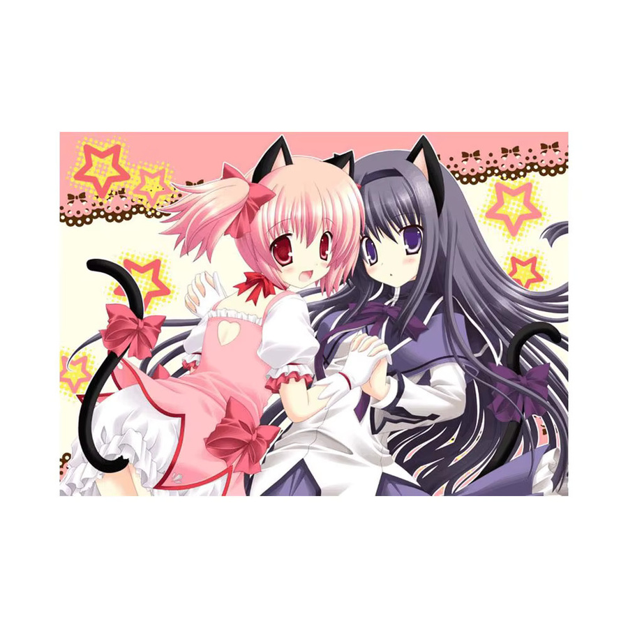 Madoka Neko Anime Girls Starry Tapestry – Kawaii Wandbehang aus Polyester in Multicolour, Breite: 60 cm, Höhe: 40 cm - Bild 4