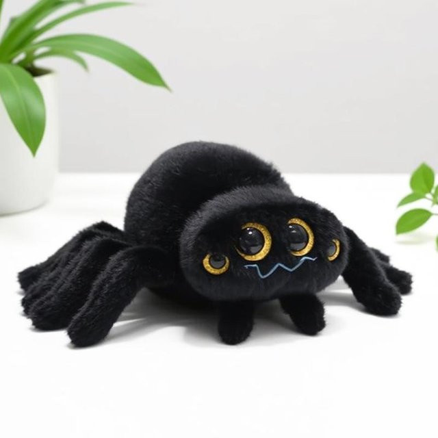 4-Augen Spinne Plüschtier, Schwarze Witwe, Plüsch / Textil, ab 14 Jahre - Bild 1