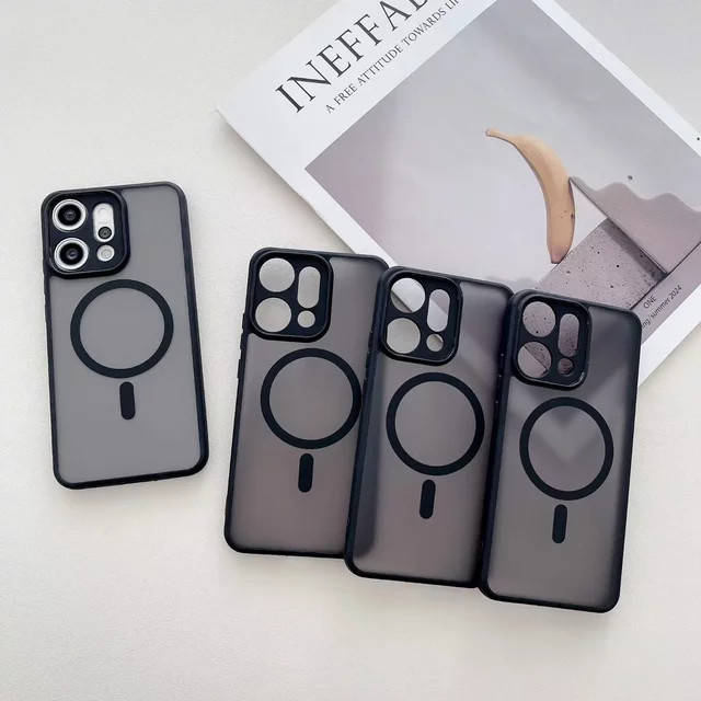Transparente stoßfeste Schutzhülle mit magnetischer Beschichtung und Airbag-Schutz für OPPO Reno 14 13 12 F Pro Serie - Bild 1
