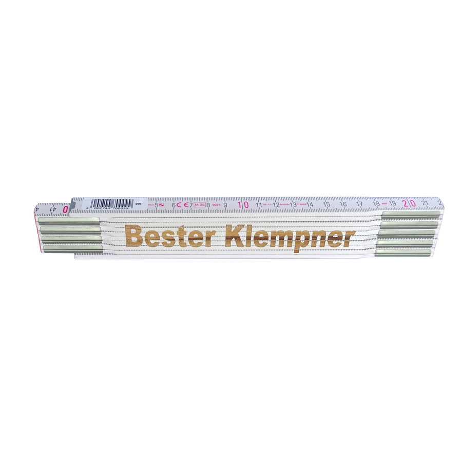 Stabila Zollstock mit Lasergravur Bester Klempner, weiß, Holz, 2 m - Bild 2