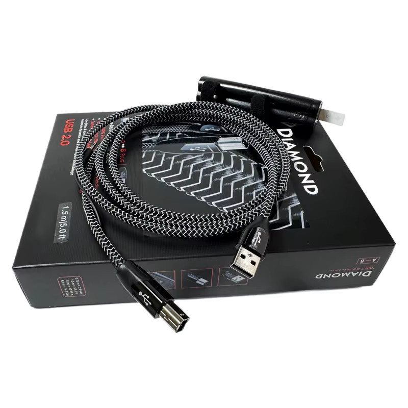 Diamond USB-Datenkabel DAC-Decoder Soundkartenkabel USB 2.0 A zu B in Silber und Schwarz - Bild 3