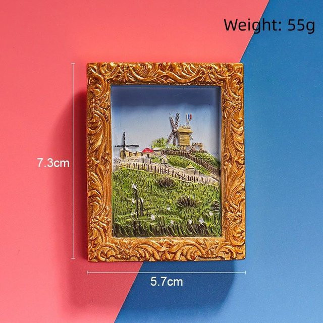 Kreativer 3D-Harz-Magnetkühlschrankaufkleber im Van-Gogh-Stil, Multicolor, quadratisch - Bild 1