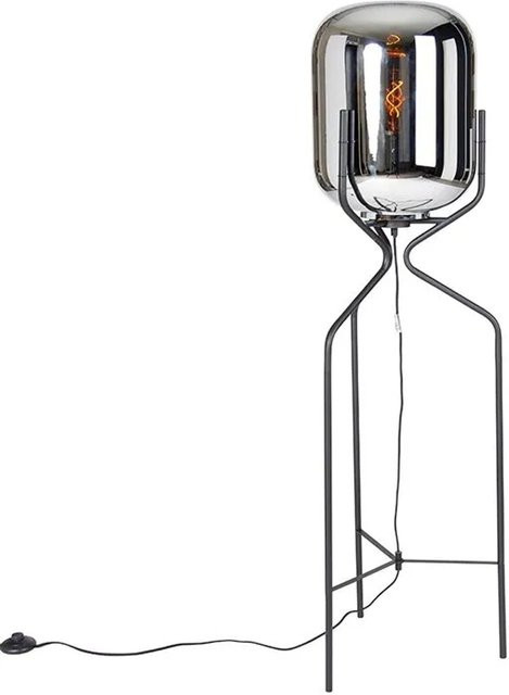 QAZQA Design Stehlampe Bliss in Schwarz mit Rauchglas und dimmbarer E27 Fassung - Bild 1