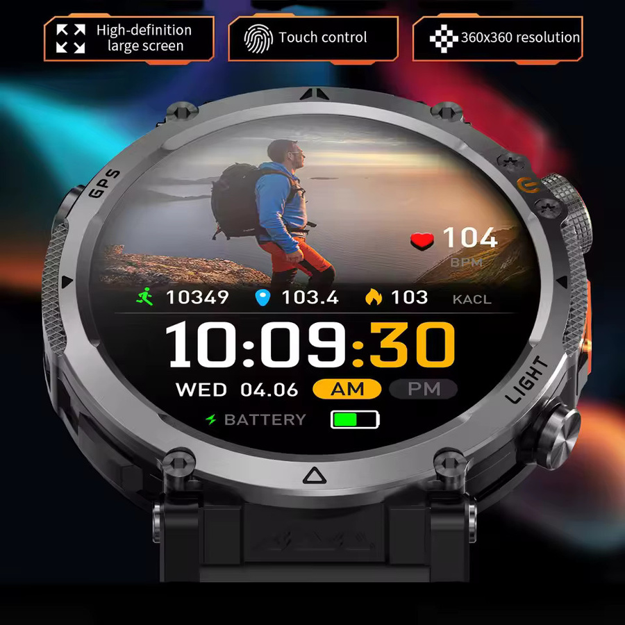 KULANNDER Smartwatch, GPS, Schwarz, 3 ATM, Herren - Bild 5