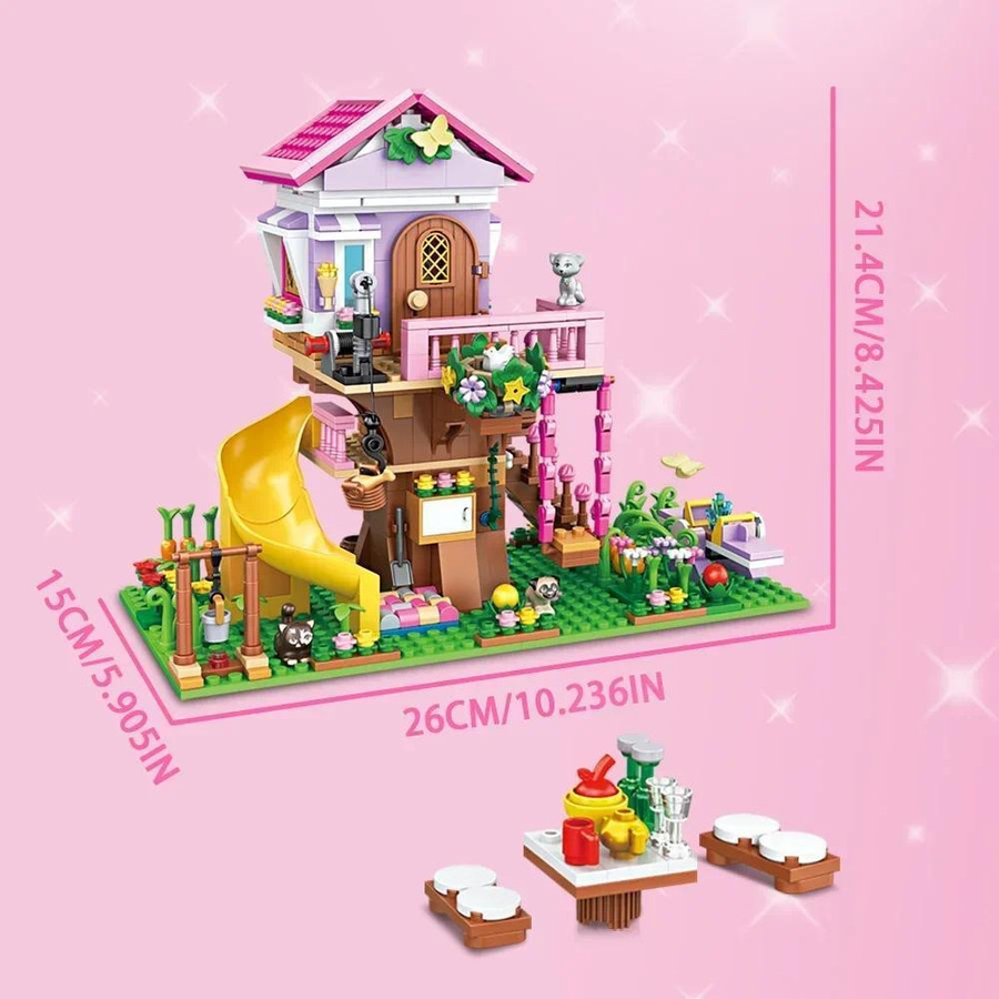 Yiran toy Baumhaus Freundschaftsbaumhaus Villa Burg Bausteine 685 Teile - Bild 2