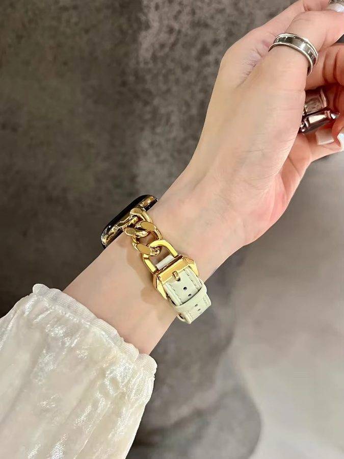 Lederarmband, Edelstahl, Gold, Unisex - Bild 2